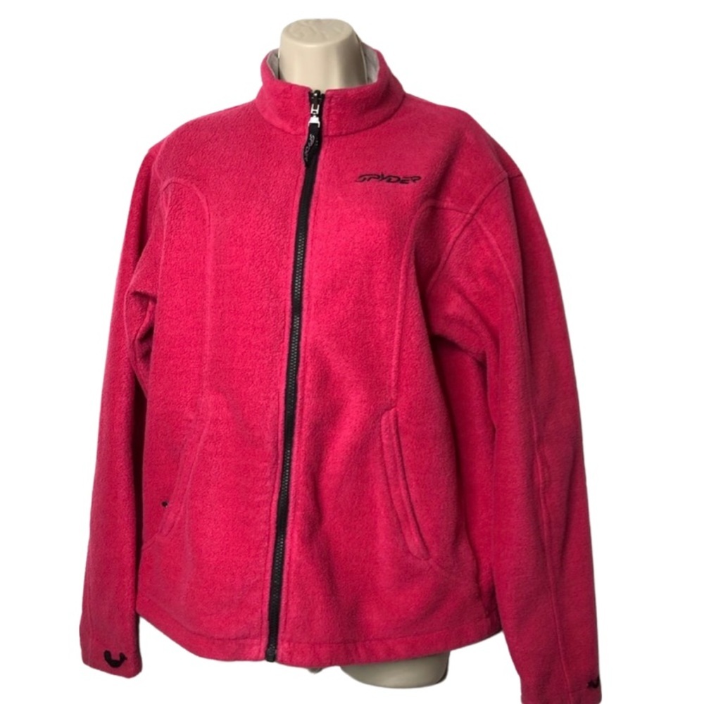 Spyder pink fleece full zip up jacket sweater M